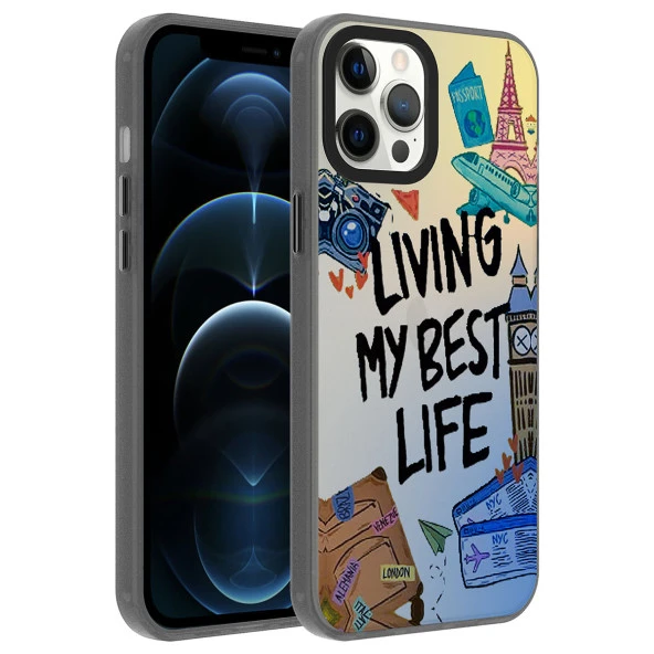 Apple iPhone 12 Pro Max Kılıf Desenli  Dragon Sert Kapak - Resim 5