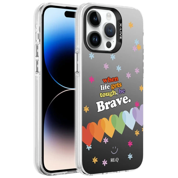 Apple iPhone 14 Pro Kılıf Desenli  Silver Sert Kapak - Resim 2