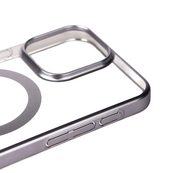 Apple iPhone 15 Pro Max Kılıf Wireless Şarj Özellikli Sert PC  Mat Riksos Magsafe Kapak - Resim 5