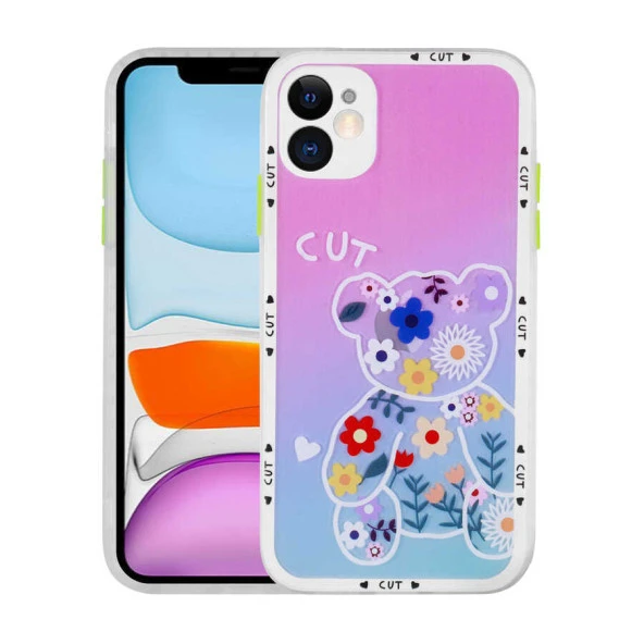 Apple iPhone 11 Kılıf Kamera Korumalı Desenli Sert  Hess Kapak - Resim 2
