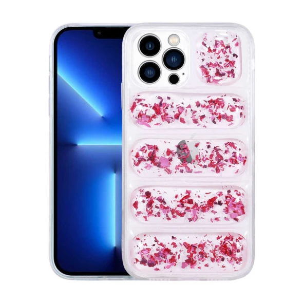 Apple iPhone 13 Pro Kılıf Kamera Korumalı Simli Airbag'li  Dalga Kapak - Resim 2