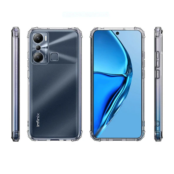 İnfinix Hot 20i Kılıf  2mm Anti Shock Silikon - Resim 3