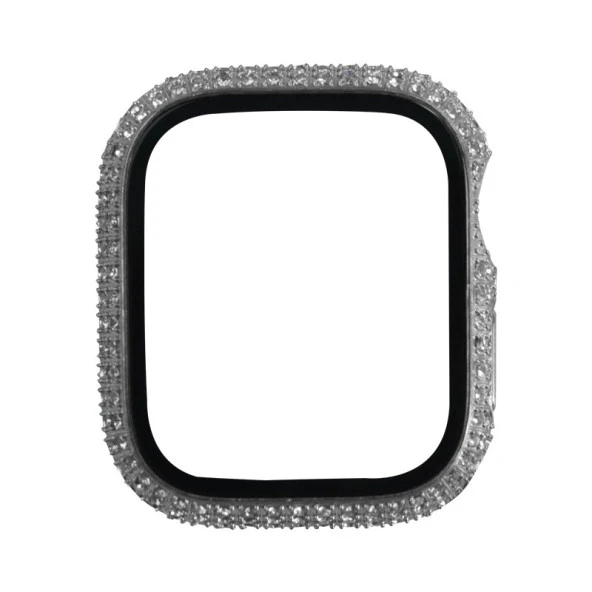 Apple Watch 7 45mm  Watch Gard 24 Kenarları Taşlı Sert PC Kasa Ve Ekran Koruyucu - Resim 2