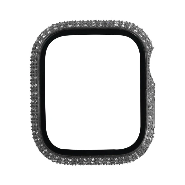Apple Watch 7 45mm  Watch Gard 24 Kenarları Taşlı Sert PC Kasa Ve Ekran Koruyucu - Resim 4