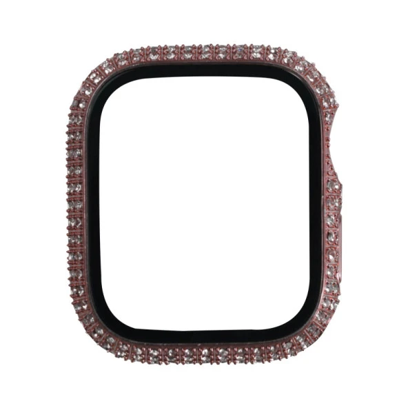 Apple Watch 7 45mm  Watch Gard 24 Kenarları Taşlı Sert PC Kasa Ve Ekran Koruyucu - Resim 5