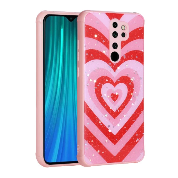 Xiaomi Redmi Note 8 Pro Kılıf Simli Desenli Kamera Korumalı Parlak  Popy Kapak - 3