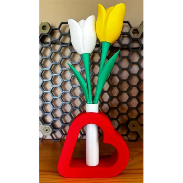 Modern Kalp Vazo - Resim 5