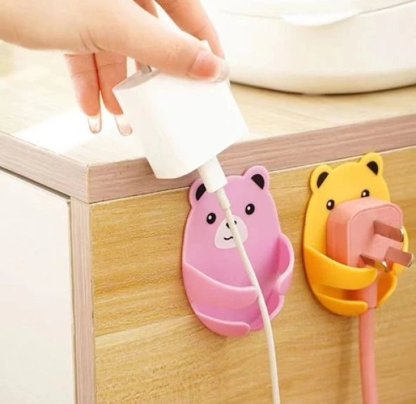 Ayıcık Desenli Çok Amaçlı 4 lü Fiş Tutucu - 3