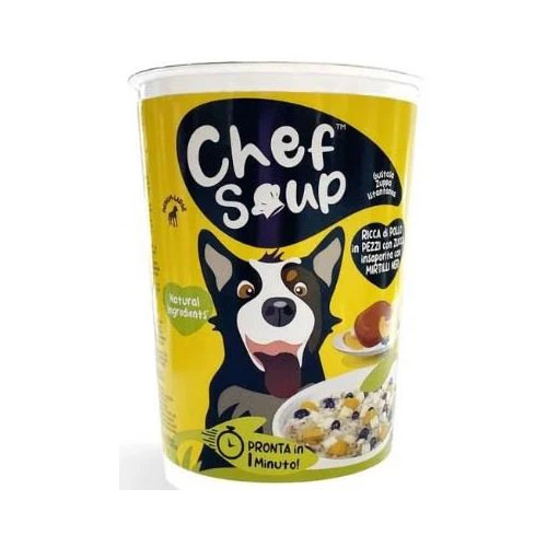 Chef Soup Tavuk Yaban Mersini Bal Kabaklı Orta ve Büyük Irk Köpekler İçin Hazır Çorba 50 Gr