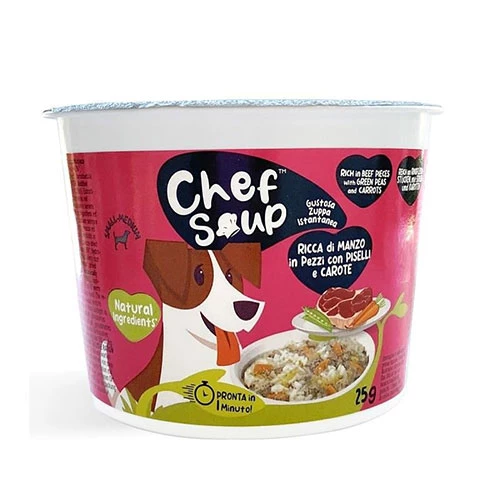 Chef Soup Dana Etli Bezelye Havuçlu Küçük ve Orta Irk Köpekler İçin Hazır Çorba 25 Gr