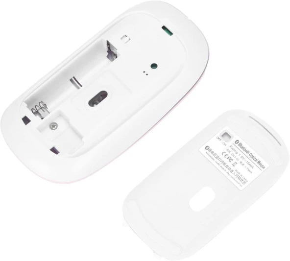 Vorcom S Tab7 10.1" Uyumlu Kablosuz Bluetooth Pilli Optik Mouse - Pembe - 12