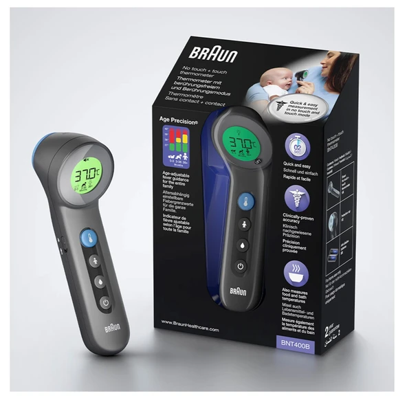 Braun BNT400 Siyah Temassız Alından Ateş Ölçer - 4
