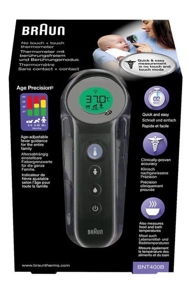 Braun BNT400 Siyah Temassız Alından Ateş Ölçer - 3