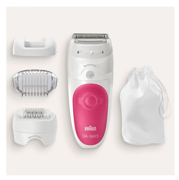 Braun Silk-Épil 5 5600 Sensosmart, Kablosuz, Islak&Kuru, 3 Ek Parçalı, 2'Si 1 Arada Epilatör - 5