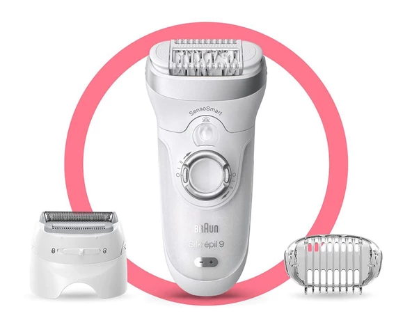 Braun Silk-épil 9 9705 SensoSmart Kablosuz Islak&Kuru 3 Ek Parçalı 2'si 1 Arada Epilatör - 5