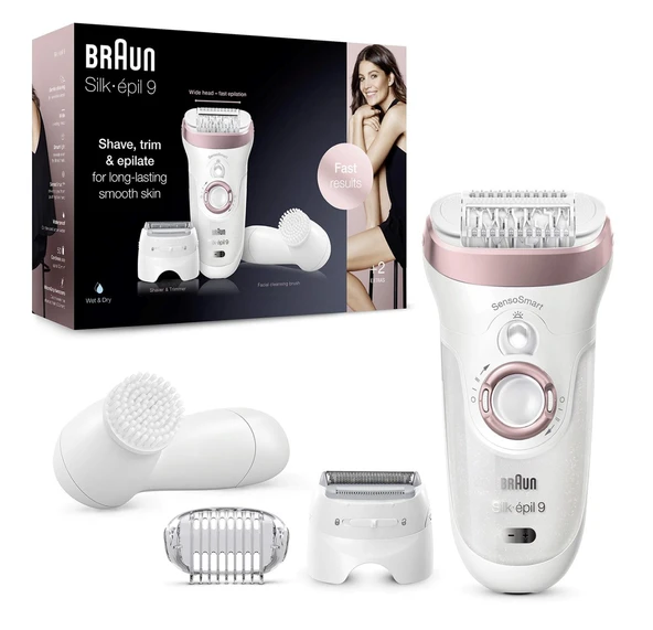 Braun Silk-épil 9 9855 SensoSmart Kablosuz, Islak Kuru, 3'ü 1 Arada Epilatör ürün görseli