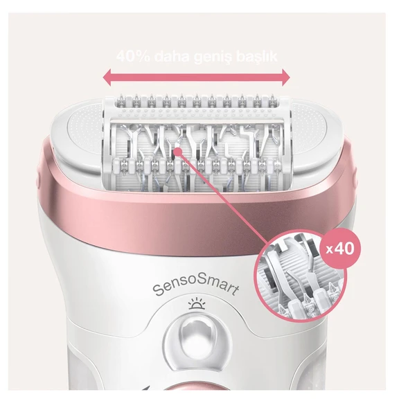 Braun Silk-épil 9 9855 SensoSmart Kablosuz, Islak Kuru, 3'ü 1 Arada Epilatör - Resim 5