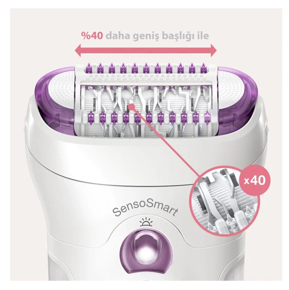 Braun Silk-épil 9 9735 SensoSmart Kablosuz Islak&Kuru 6 Ek Parçalı 3'ü 1 Arada Epilatör - 6