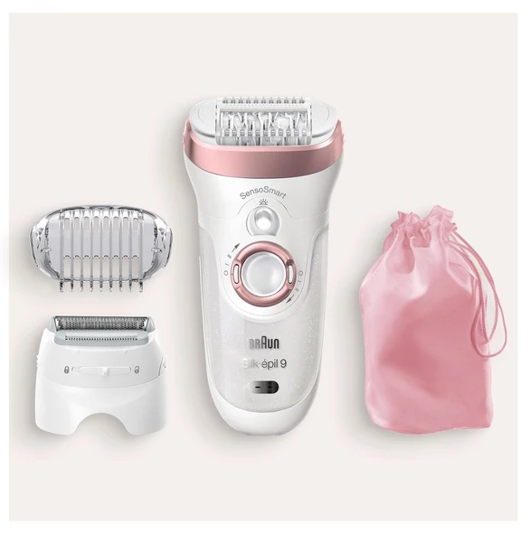 Braun Silk-épil 9 9730 SensoSmart Kablosuz Islak & Kuru 2 Ek Parçalı 2'si 1 Arada Epilatör - 3