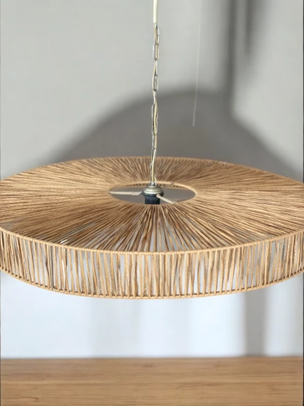 Hasır Avize 85x85 Bohem Avize Jüt Avize Oda Mutfak Salon Avize - Resim 3