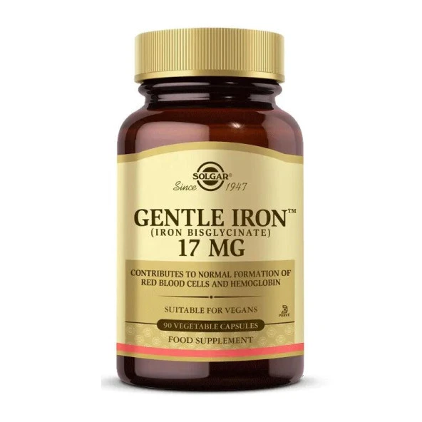 Solgar Gentle Iron 17 mg 90 V-Kapsül - Diş Beyazlatıcı Köpük Hediye