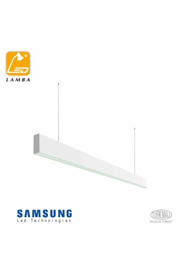 Lambaled 200cm Slım Lineer Led Sarkıt Armatür Beyaz Kasa Doğal Işık