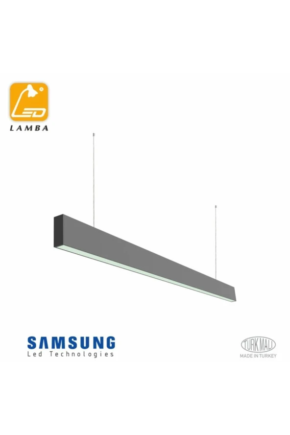 Lambaled 80cm Slım Lineer Led Sarkıt Armatür Antrasit Kasa Beyaz Işık