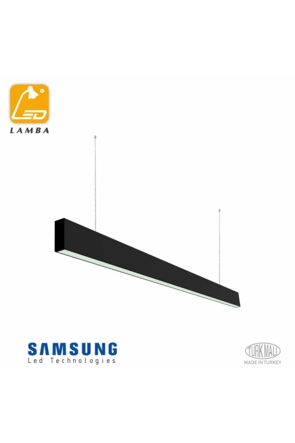 Lambaled Slım Lineer Led Sarkıt 30w 6500k Beyaz Işık Siyah Kasa 120 Cm