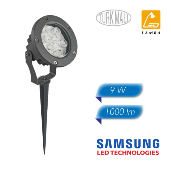 Lambaled 9w Led Bahçe Peyzaj Spotu Mavi