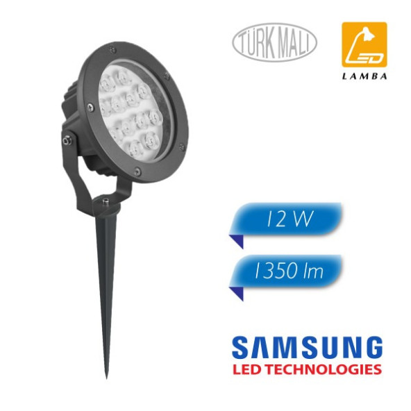 Lambaled 12w Led Bahçe Peyzaj Spotu Beyaz