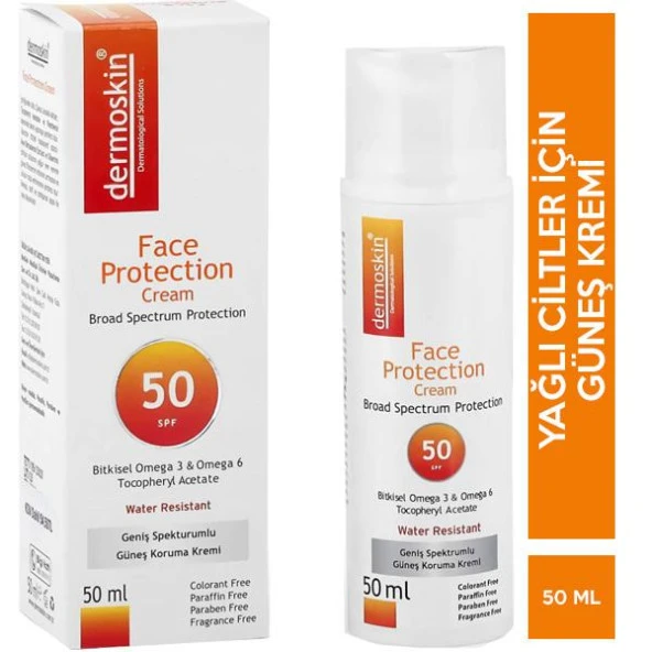 Dermoskin Face Protection Krem Spf 50 50 ML Su Bazlı Güneş Kremi - Diş Beyazlatıcı Köpük Hediye