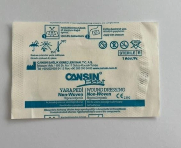 CANSINPLAST 5 CM X 7,5 CM NON WOVEN YARA PEDİ 500