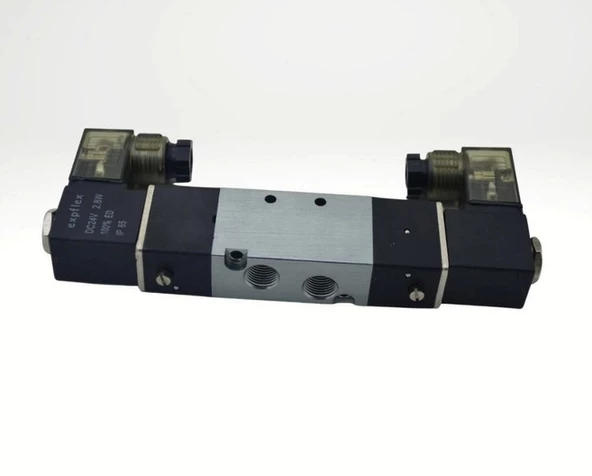 Pnömatik Valf Ventil 4V330C-10 3/8 - 5/3 BB K.M. 12V/24V/110V/220V - Resim 2