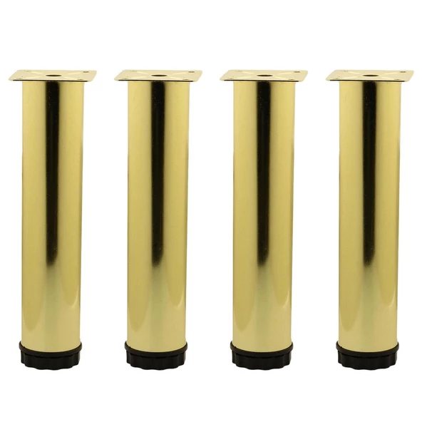 Ayarlanabilir Mobilya Kanepe Baza Koltuk Metal Destek Yükseltici Gold Ayağı Ayakları 25 cm 4 Adet - 6