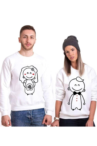 Tshirthane Gelin Damat Sevgili Kombinleri Sweatshirt Kombini
