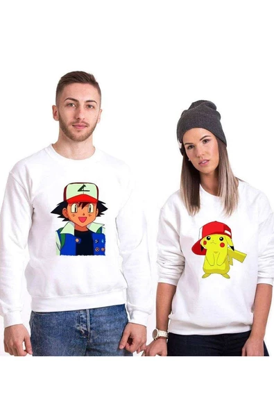 Tshirthane Pokemon Pikachu Sevgili Kombinleri Sweatshirt Kombini