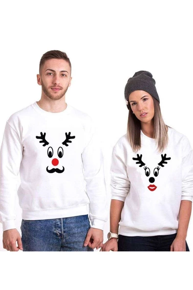 Tshirthane Geyik  Sevgili Kombinleri Sweatshirt Kombini