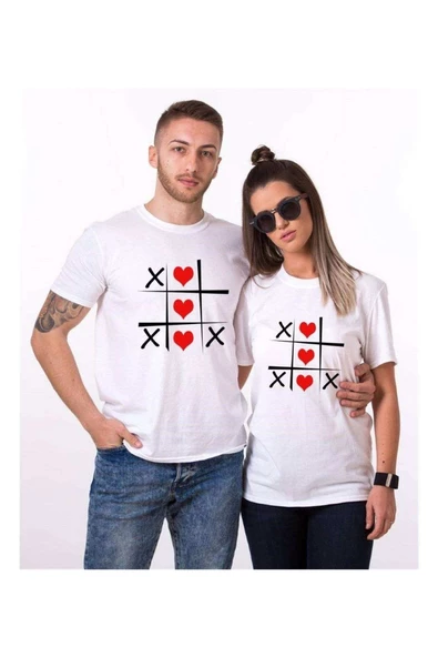 Tshirthane Xox  Kalp Sevgili Kombinleri Tshirt Kombini