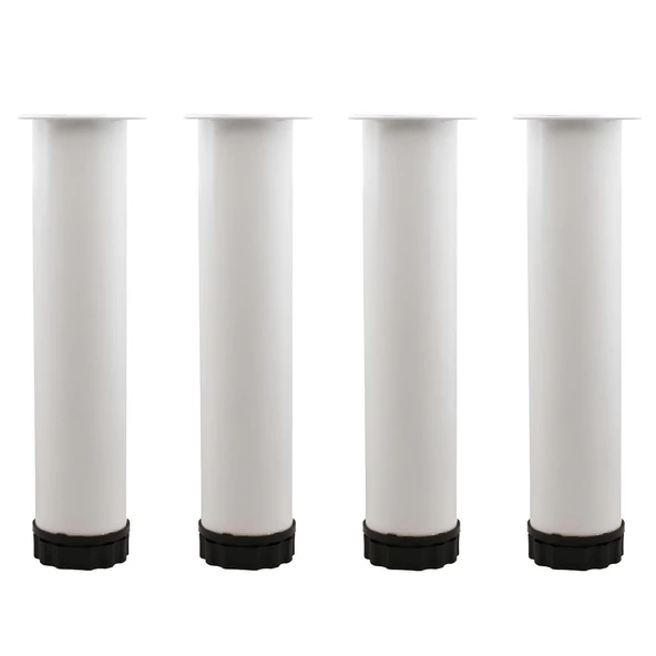 Ayarlanabilir Mobilya Kanepe Baza Koltuk Metal Destek Yükseltici Beyaz Ayağı Ayakları 25 cm 4 Adet - 5