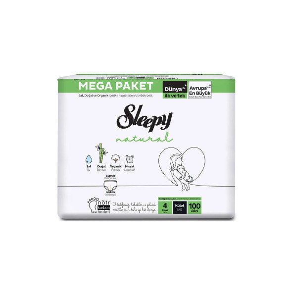 Sleepy Natural Külot Bez 4 Numara Maxi Mega Fırsat Paketi 100 Adet - 2