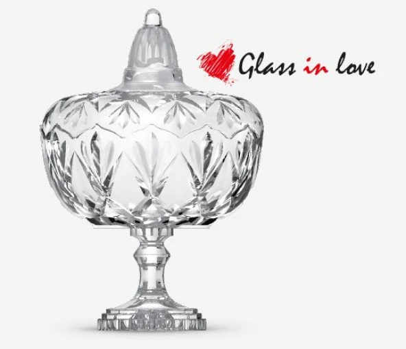 Glass İn Love Cam Ayaklı Şekerlik 650 ml
