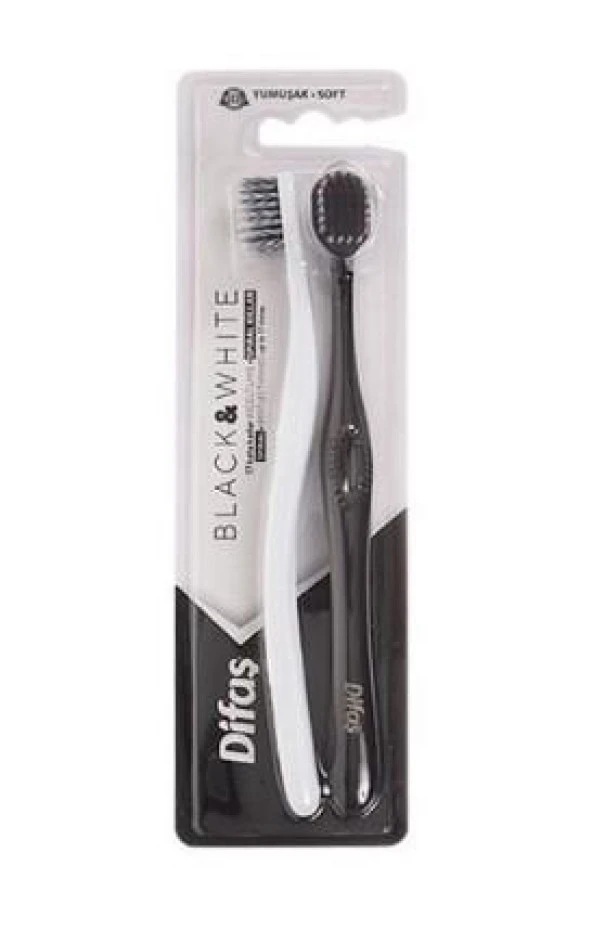 DİFAŞ BLACK WHİTE 2 Lİ DİŞ FIRÇASI - 2