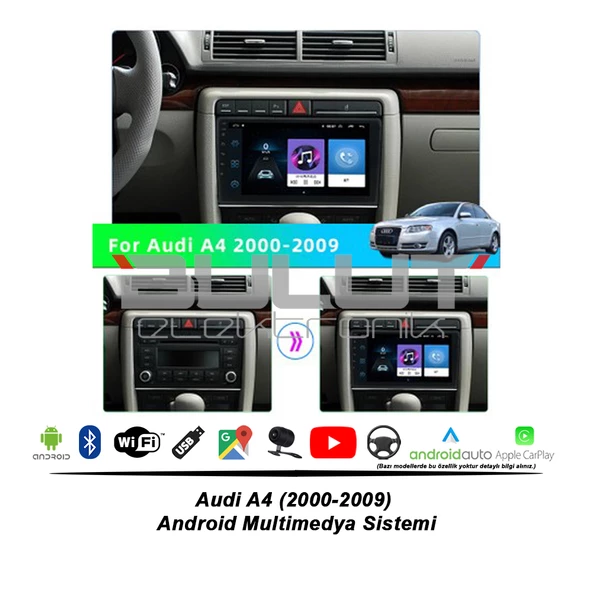 Audi A4 Android Multimedya Sistemi (2000-2009) 2 GB Ram 32 GB Hafıza 8 Çekirdek İphone CarPlay Android Auto Navigatör - Resim 7
