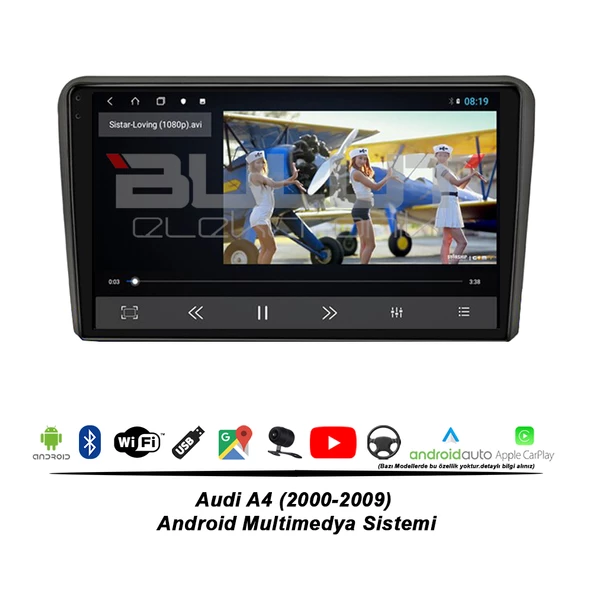 Audi A4 Android Multimedya Sistemi (2000-2009) 2 GB Ram 32 GB Hafıza 4 Çekirdek İphone CarPlay Android Auto Navigatör - Resim 4