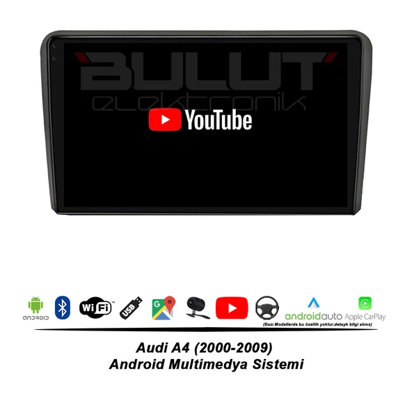 Audi A4 Android Multimedya Sistemi (2000-2009) 2 GB Ram 32 GB Hafıza 4 Çekirdek İphone CarPlay Android Auto Navigatör - Resim 3