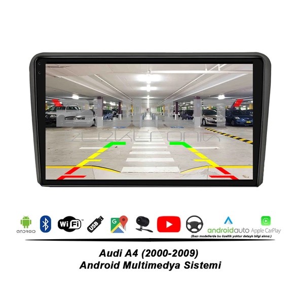 Audi A4 Android Multimedya Sistemi (2000-2009) 6 GB Ram 64 GB Hafıza 8 Çekirdek İphone CarPlay Android Auto  Navigatör Premium Series - 6