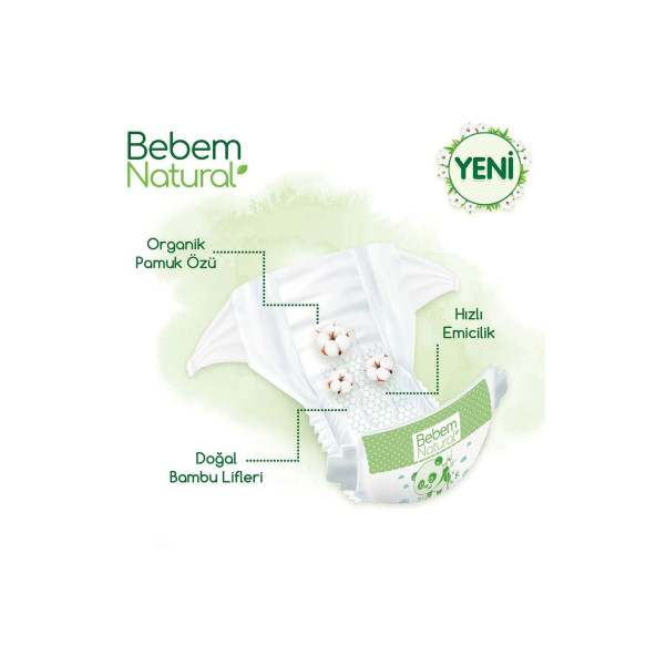 Bebem Natural Bebek Bezi 3 Beden Midi Fırsat Paketi 102 Adet - 3