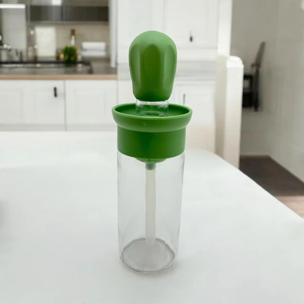 Silikon Hazneli Fırçalı Yağlık 300 ml Yeşil