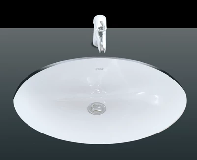 Creavit TP214 Tezgah Altı Oval Lavabo 37X47 cm Beyaz