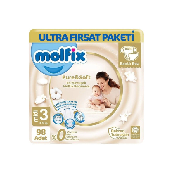 Molfix Pure Soft Ultra Avantaj Midi No:3 98li